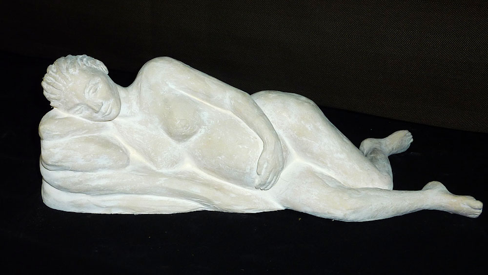Course Artwork – Student Work, Margo Chinneck, Gemma and Child, Lifeclass, Plaster, Oxides