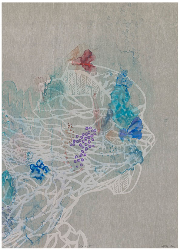 Course Artwork – Belinda Fox, Stack II, 2015, Medium: woodcut with monotype, Size: 100 x 70cm