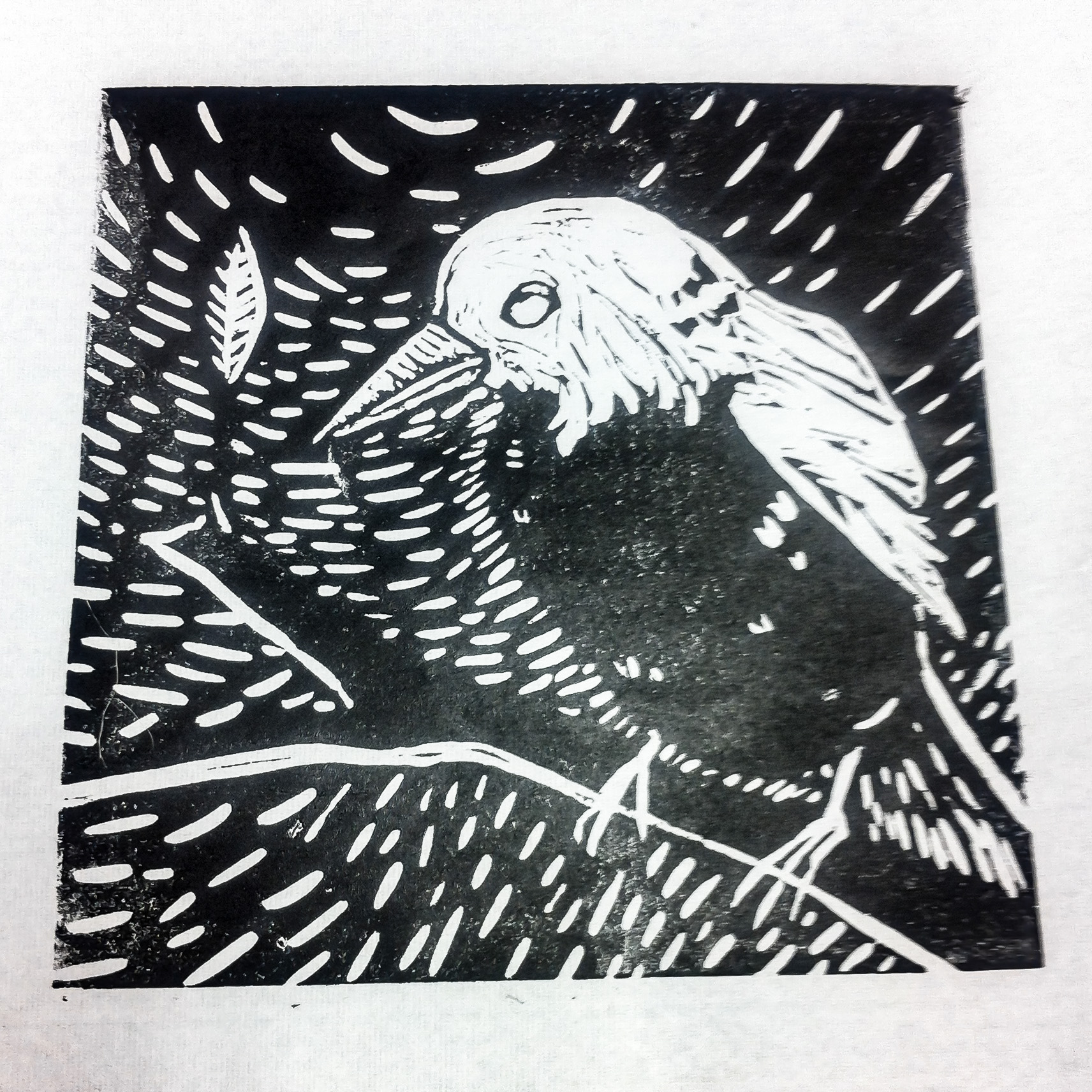 Class Image – Bird Lino Cuts - Printmaking and Drawing