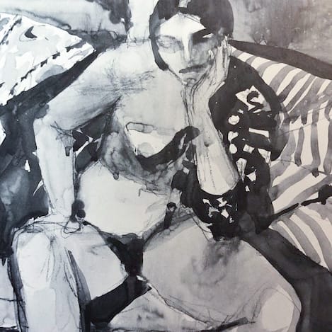 Richard Diebenkorn, conte crayon, ink wash
