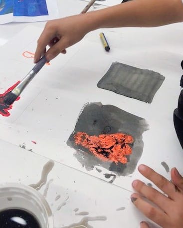 Kids Art Club - Ink and Wax Resist Cave Paintings