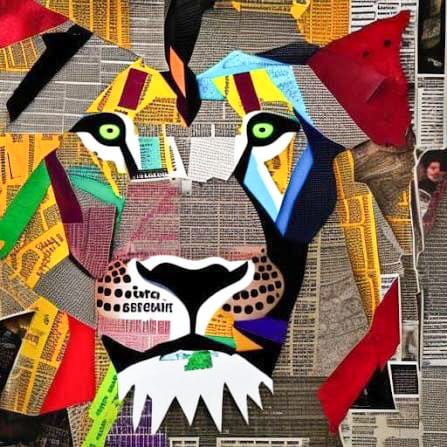 Design and Mixed Media Lions Face
